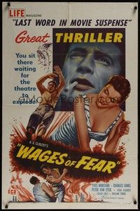 3c960 WAGES OF FEAR 1sh '53 Yves Montand, Henri-Georges Clouzot's suspense classic!