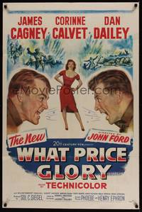 3c972 WHAT PRICE GLORY 1sh '52 James Cagney, Corinne Calvet, Dan Dailey, directed by John Ford!