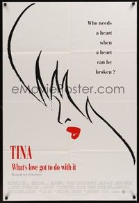 3c973 WHAT'S LOVE GOT TO DO WITH IT int'l 1sh '93 cool silhouette artwork of Tina Turner!