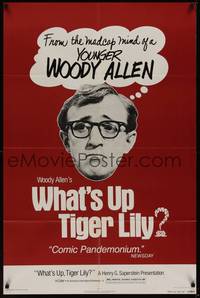 3c974 WHAT'S UP TIGER LILY 1sh R78 wacky Woody Allen Japanese spy spoof with dubbed dialog!