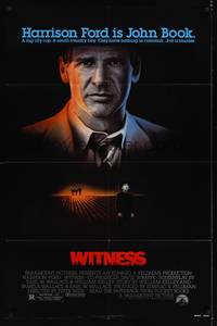 3c984 WITNESS 1sh '85 big city cop Harrison Ford in Amish country, directed by Peter Weir!