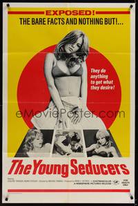 3c998 YOUNG SEDUCERS 1sh '73 Erwin C. Dietrich directed, sexy Evelyne Traeger!