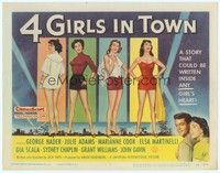 3d111 4 GIRLS IN TOWN TC '56 sexy Julie Adams, Marianne Cook, Elsa Martinelli & Gia Scala!