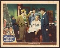 3d231 ABBOTT & COSTELLO MEET THE INVISIBLE MAN LC #6 '51 Bud watches Lou in Sherlock hat hypnotize