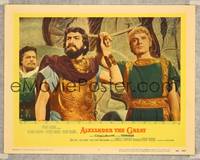 3d240 ALEXANDER THE GREAT LC #7 '56 close up of Richard Burton & Frederic March as his dad Philip!