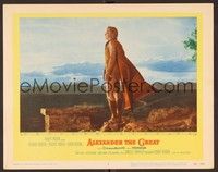3d241 ALEXANDER THE GREAT LC #8 '56 Richard Burton full-length on hilltop is king of the world!