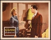 3d242 ALL ABOUT EVE LC #8 '50 close up of Hugh Marlowe talking to Celeste Holm!