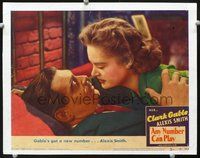 3d249 ANY NUMBER CAN PLAY LC #3 '49 romantic super close-up of Clark Gable & pretty Alexis Smith!