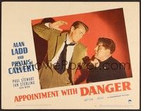 3d251 APPOINTMENT WITH DANGER LC #6 '51 close-up of Alan Ladd about to slap George J. Lewis!