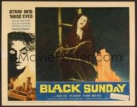 3d281 BLACK SUNDAY LC #8 '61 Mario Bava, Barbara Steele being burned at the stake!