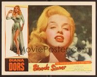 3d047 BLONDE SINNER LC '56 super close up of sexy bad girl Diana Dors with 'come hither' look!