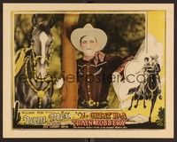 3d057 GREAT K & A TRAIN ROBBERY LC '26 best close up of Tom Mix holding Tony while leaning on tree!