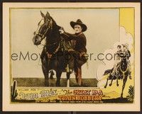 3d059 GREAT K & A TRAIN ROBBERY LC '26 great close up of Tom Mix climbing into Tony's saddle!