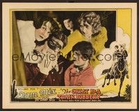 3d058 GREAT K & A TRAIN ROBBERY LC '26 close up of masked Tom Mix surrounded by pretty women!