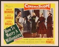 3d026 HOW TO MARRY A MILLIONAIRE LC #3 '53 Mitchell, Marilyn Monroe, Betty Grable & Lauren Bacall!