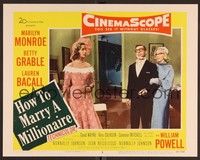 3d028 HOW TO MARRY A MILLIONAIRE LC #5 '53 Lauren Bacall watches Marilyn Monroe help David Wayne!