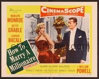 3d029 HOW TO MARRY A MILLIONAIRE LC #6 '53 sexy Marilyn Monroe shocked by man with eyepatch!