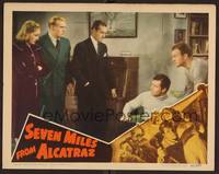 3d079 SEVEN MILES FROM ALCATRAZ LC '42 Tala Birell & two men eyes James Craig sitting in chair!
