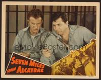 3d075 SEVEN MILES FROM ALCATRAZ LC '42 close up of inmates James Craig & Frank Jenks escaping!