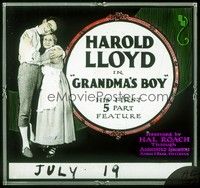 3e143 GRANDMA'S BOY glass slide '22 full-length Harold Lloyd hugging granny Anna Townsend!