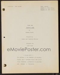 3e179 DARK SECRET OF HARVEST HOME revised script Aug 22, 1977, screenplay by James & Jennifer Miller