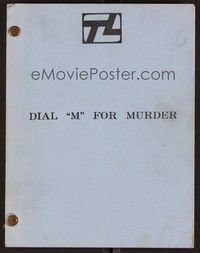 3e181 DIAL M FOR MURDER first draft script December 7, 1980, screenplay by John Gay!