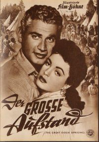 3e233 GREAT SIOUX UPRISING German program '54 different images of Jeff Chandler & Faith Domergue!