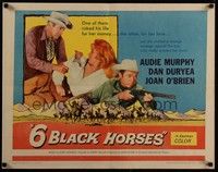3f366 6 BLACK HORSES 1/2sh '62 Audie Murphy, Dan Duryea, sexy Joan O'Brien!