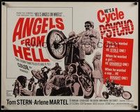 3f379 ANGELS FROM HELL 1/2sh '68 AIP, image of motorcycle-psycho biker, he's a cycle psycho!
