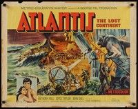 3f386 ATLANTIS THE LOST CONTINENT 1/2sh '61 George Pal underwater sci-fi, cool fantasy art!