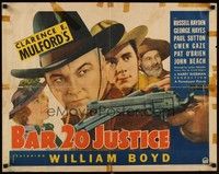 3f395 BAR 20 JUSTICE style B 1/2sh '38 cool close-up of William Boyd as Hopalong Cassidy!