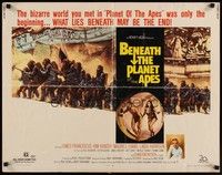 3f403 BENEATH THE PLANET OF THE APES 1/2sh '70 sci-fi sequel, what lies beneath may be the end!