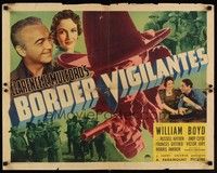 3f414 BORDER VIGILANTES style A 1/2sh '41 William Boyd as Hopalong Cassidy, pretty Frances Gifford!