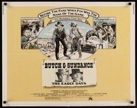 3f421 BUTCH & SUNDANCE - THE EARLY DAYS 1/2sh '79 western art of Tom Berenger & William Katt!