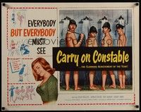 3f428 CARRY ON CONSTABLE 1/2sh '61 wacky art of naked English cops in the shower!