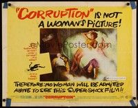 3f441 CORRUPTION 1/2sh '68 Hartford-Davis Peter Cushing, Sue Lloyd, not a woman's picture!