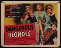 3f450 DANGEROUS BLONDES 1/2sh '43 super sexy Evelyn Keyes, it's murder with a wink!