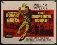 3f458 DESPERATE HOURS style A 1/2sh '55 Humphrey Bogart, Fredric March, William Wyler!