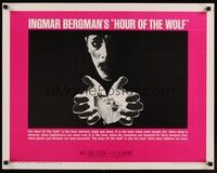 3f518 HOUR OF THE WOLF 1/2sh '68 Ingmar Bergman, Liv Ullmann, creepy man & woman on stretcher!