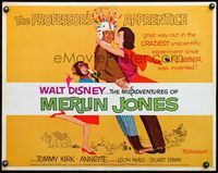 3f569 MISADVENTURES OF MERLIN JONES 1/2sh '64 Disney, wacky art of Annette Funicello, Kirk & chimp