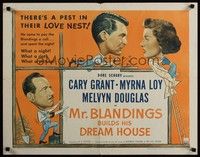 3f575 MR. BLANDINGS BUILDS HIS DREAM HOUSE 1/2sh R54 Cary Grant, Myrna Loy & Melvyn Douglas!