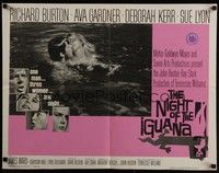 3f585 NIGHT OF THE IGUANA 1/2sh '64 Richard Burton, Ava Gardner, Sue Lyon, Deborah Kerr, Huston!