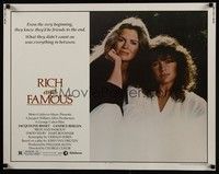 3f611 RICH & FAMOUS 1/2sh '81 great portrait image of Jacqueline Bisset & Candice Bergen!