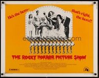 3f615 ROCKY HORROR PICTURE SHOW 1/2sh '75 wacky image of 'hero' Tim Curry & cast!