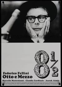 3f002 8 1/2 Japanese R08 Federico Fellini classic, great close-up of Marcello Mastroianni!