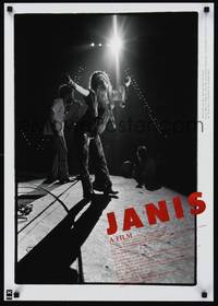 3f163 JANIS Japanese '75 great black & white image of Joplin on stage, rock & roll!