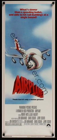 3g023 AIRPLANE insert '80 classic zany parody by Jim Abrahams and David & Jerry Zucker!