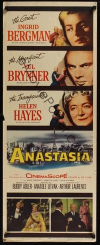 3g031 ANASTASIA insert '56 great close ups of Ingrid Bergman, Yul Brynner, Helen Hayes!