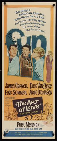 3g040 ART OF LOVE insert '65 Dick Van Dyke, Elke Sommer, James Garner, Angie Dickinson