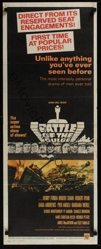 3g053 BATTLE OF THE BULGE insert '66 Henry Fonda, Robert Shaw, cool Thurston tank art!